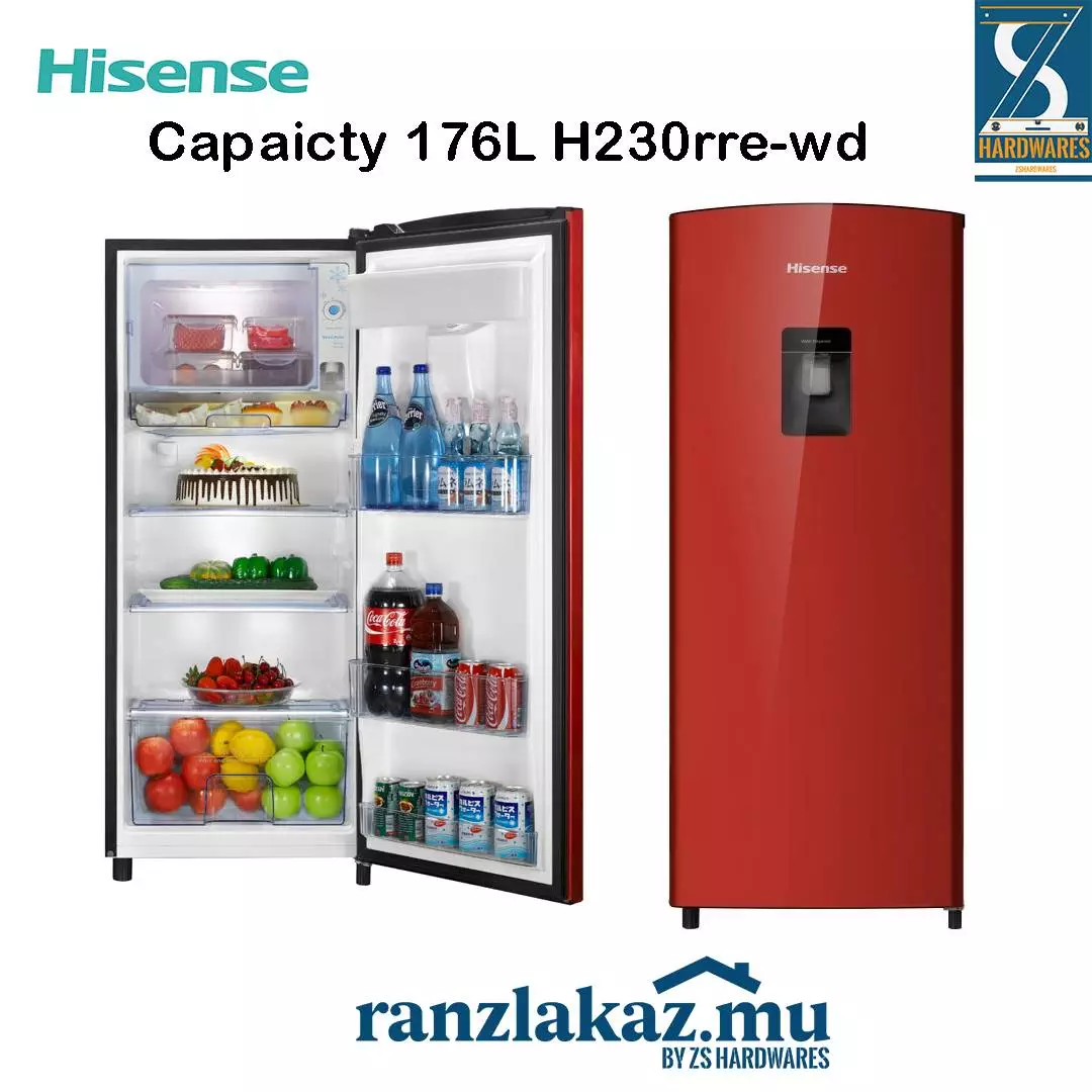 hisense 230lt fridge with water dispenser red h230rrewd